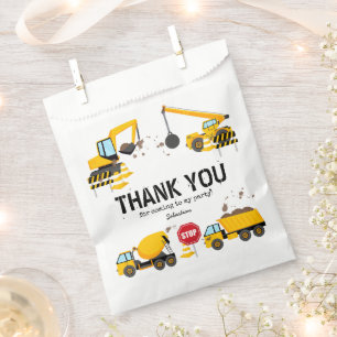 Construction Kids Birthday Party Thank You Favour Bags