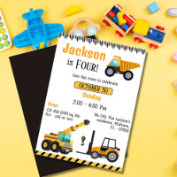 Construction kids dump truck crane 4th birthday