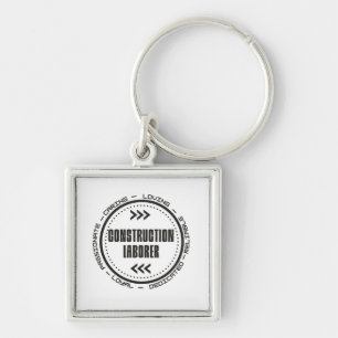 Construction Labourer Key Ring