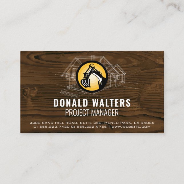 Construction Logo | Blueprints Business Card (Front)