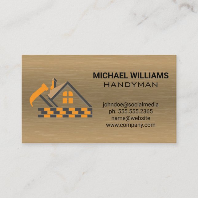 Construction Logo | Builder Architect  Business Card (Front)
