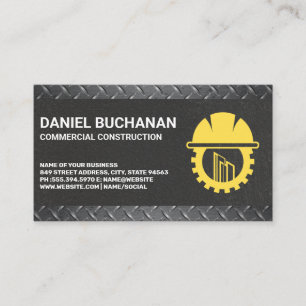 Construction Logo Circular Saw Steel Business Card