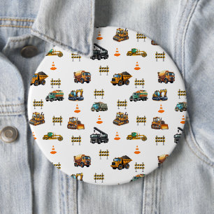 Construction machinery 6 cm round badge
