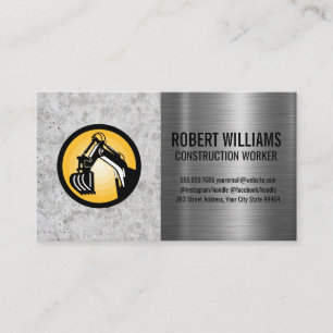 Construction Machinery Concrete Steel Metal Appointment Card