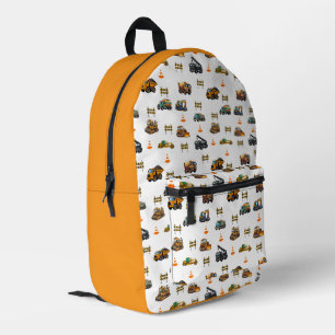 Construction machinery  printed backpack