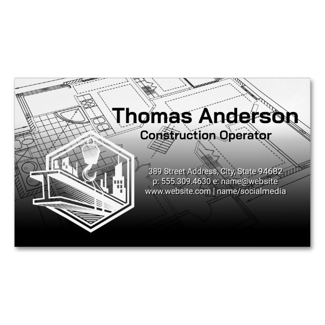 Construction  magnetic business card (Front)