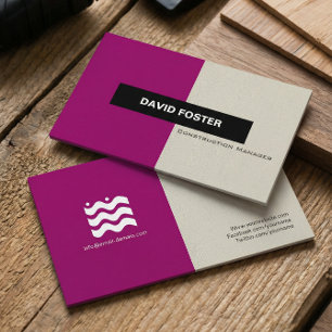 Construction Manager - Simple Elegant Stylish Business Card