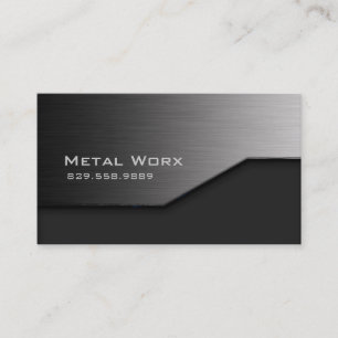 Construction Metal Business Card Angle Edge Grey