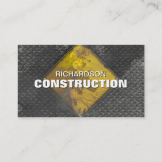 Construction Metal Business Card Rusted Grey Gold