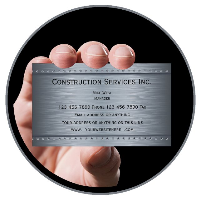 Construction Metallic Look Business Card (Creator Uploaded)