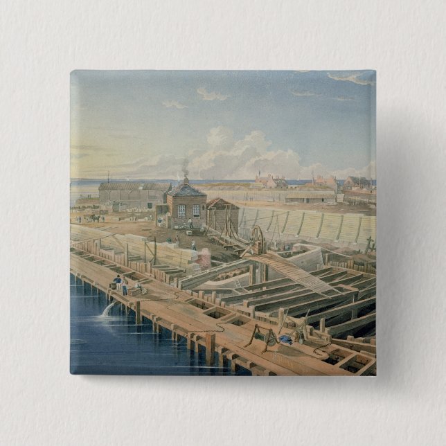 Construction of Docks 15 Cm Square Badge (Front)