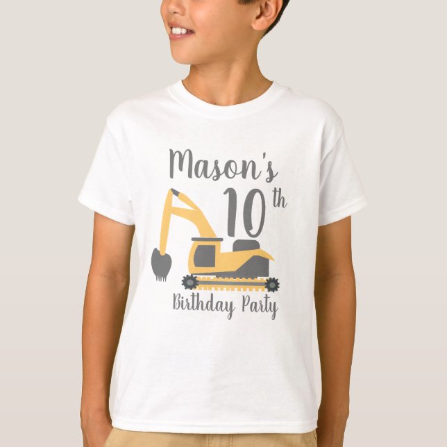 Construction Party Birthday Shirts for Boys (Front)