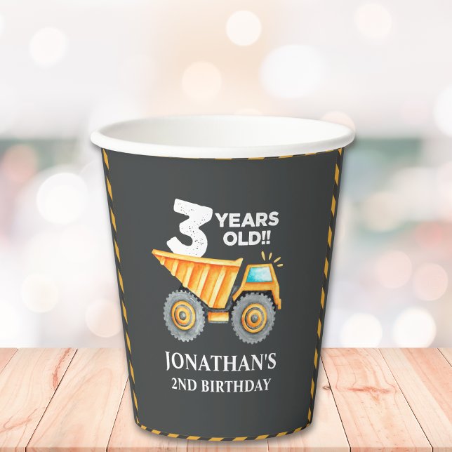 Construction Party for 3rd Birthday Kids Paper Cups (Creator Uploaded)