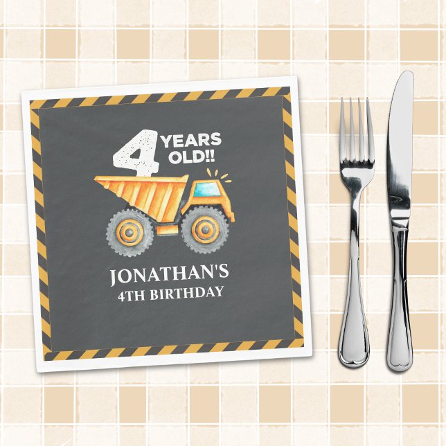 Construction Party for 4th Birthday Kids Napkin (Creator Uploaded)