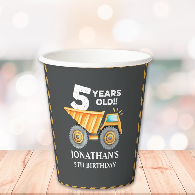 Construction Party for 5th Birthday Boy Paper Cups (Creator Uploaded)