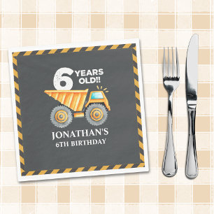 Construction Party for 6th Birthday Boy Napkin