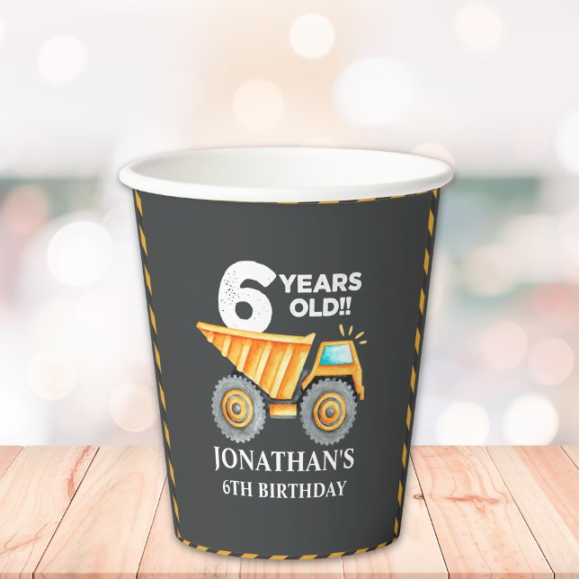 Construction Party for 6th Birthday Kids Paper Cups (Creator Uploaded)
