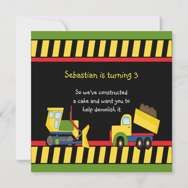 Construction Party Invitation (Front)