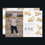 Construction Photo 1st Birthday Invitation<br><div class="desc">Construction 1st Birthday Party Invitation
Ready to be personalised by you!</div>