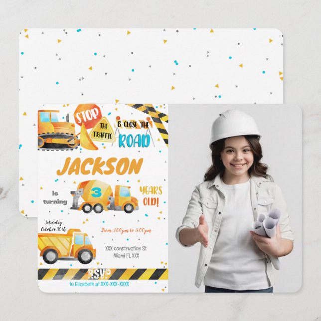 Construction Photo Invitation (Front/Back)