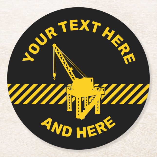 Construction Platform Round Paper Coaster (Front)