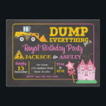 Construction & Princess Joint Birthday Invitation<br><div class="desc">All designs are © Happy Panda Print</div>