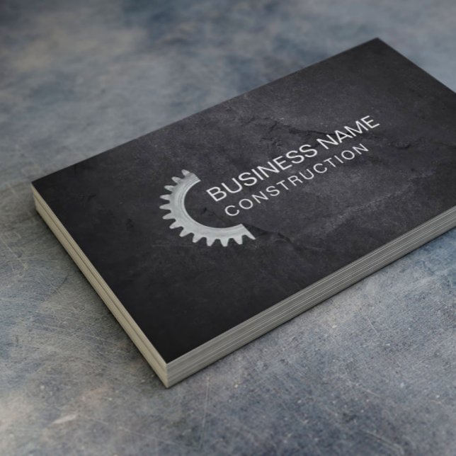 Construction Professional Black Stone Texture Business Card (Creator Uploaded)