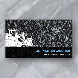 Construction Professional Bold Bulldozer Operator Business Card