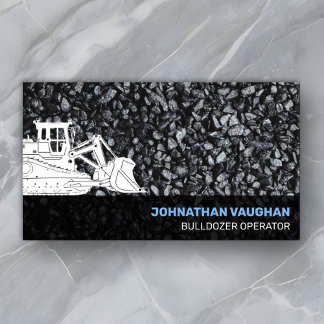 Construction Professional Bold Bulldozer Operator Business Card