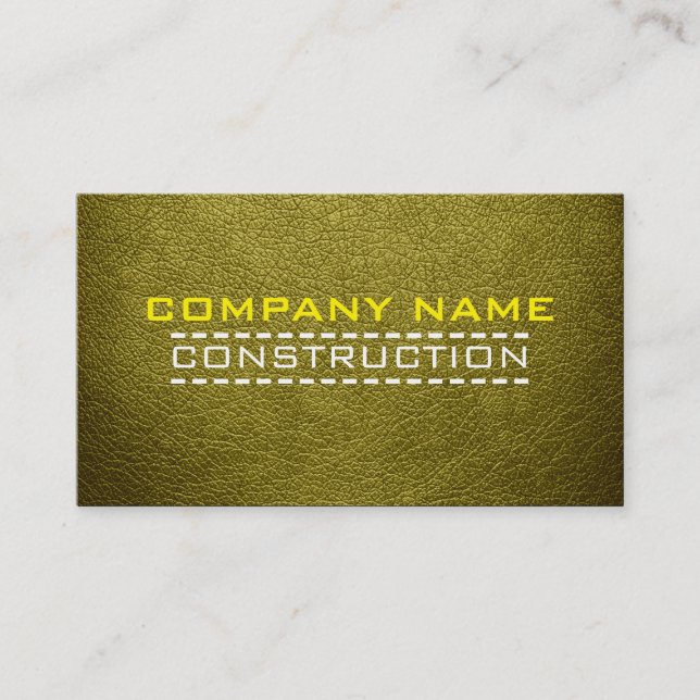 Construction Professional Leather Look #2 Business Card (Front)
