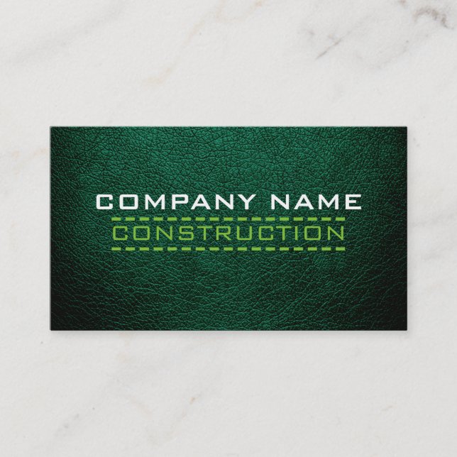 Construction Professional Leather Look #5 Business Card (Front)