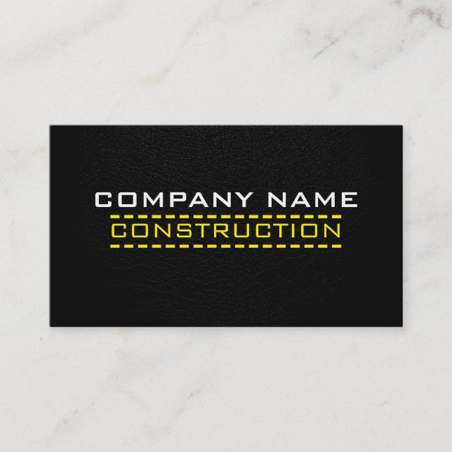 Construction Professional Leather Look Business Card (Front)