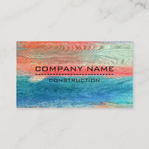 Construction Professional Modern Colourful Wood #5 Business Card