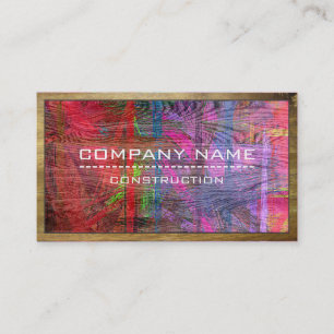 Construction Professional Modern Colourful Wood #9 Business Card