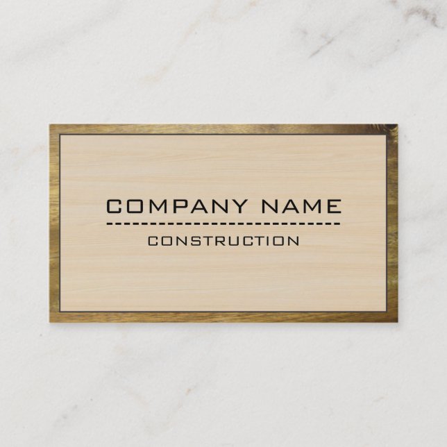 Construction Professional Modern Wood #2 Business Card (Front)
