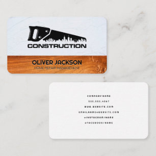 Construction Property   City Skyline Business Card