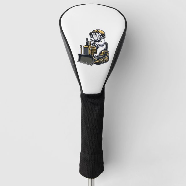 Construction Pup Bulldog Builder Golf Head Cover (Front)