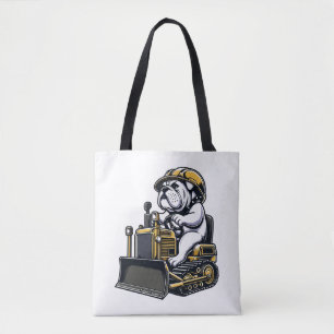 Construction Pup Bulldog Builder Tote Bag