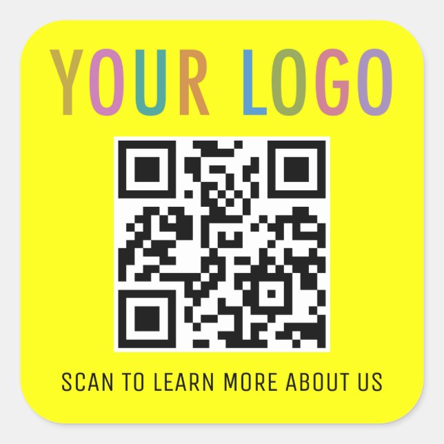 Construction QR Code Stickers Custom Logo Yellow (Front)