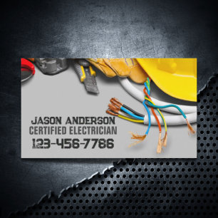 Construction Repair Contractor Tools Electrician  Business Card