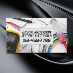 Construction Repair Contractor Tools Electrician Business Card