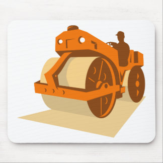 construction road roller retro mouse pad