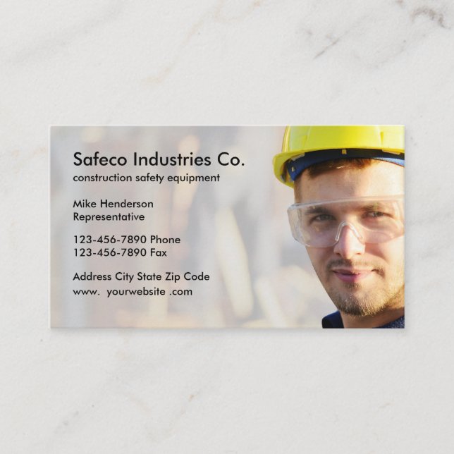 Construction Safety Equipment Business Card (Front)