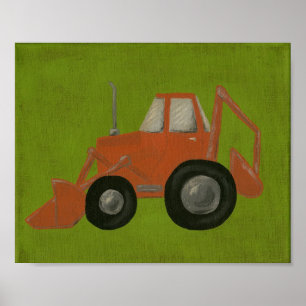 Construction Scooper Nursery Art Poster