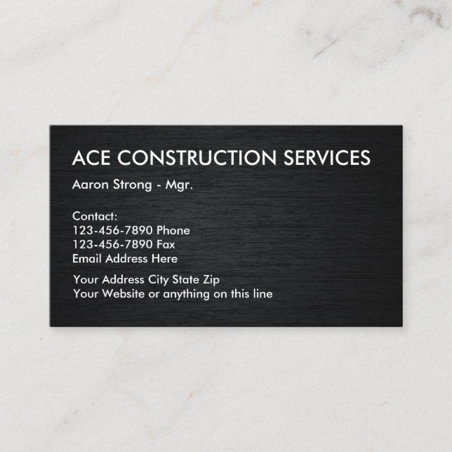 Construction Services Businesscards Business Card (Front)