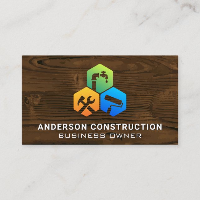 Construction Services | Carpentry Builder Business Card (Front)