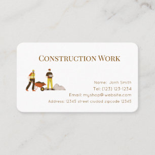 Construction  services editable   business card