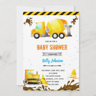 Construction shower suite theme invitation