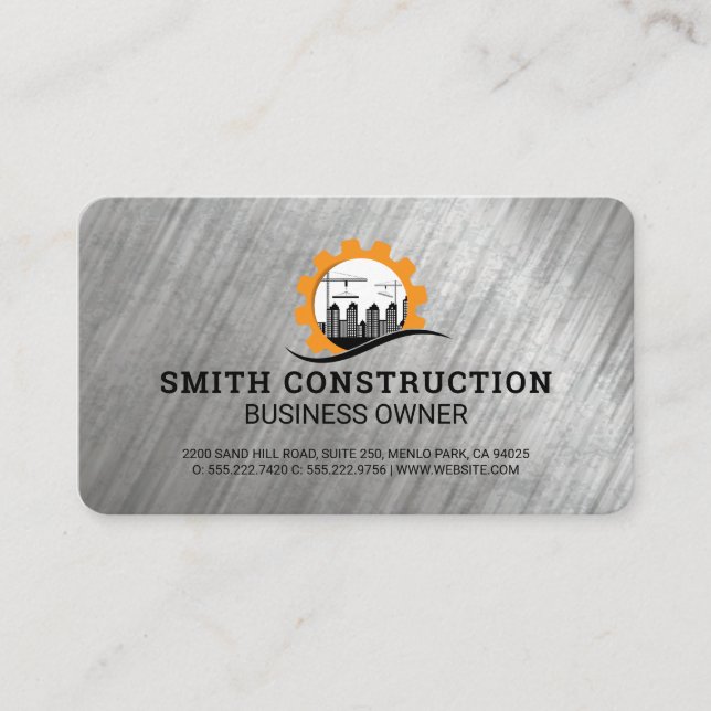 Construction Site Build | General Contractor Business Card (Front)