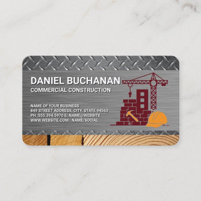Construction Site | Building Material | Properties Business Card (Front)